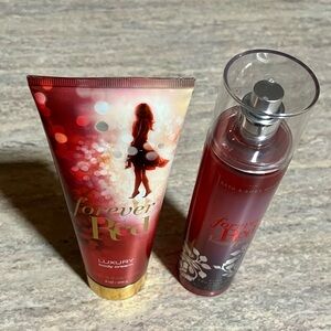 Bath & Body Works Forever Red Discontinued Luxury Cream & Fragrance Mist Set
